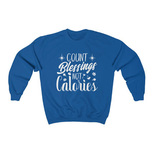 Count Blessings Not Calories [white font] Crewneck Sweatshirt